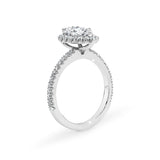 AVA | French Pavé Halo Pear Diamond Ring in White Gold