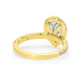 AVA | French Pavé Halo Pear Diamond Ring in Yellow Gold
