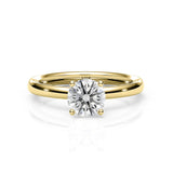 AZRA | Classic Solitaire Round Brilliant Diamond Ring in Yellow Gold