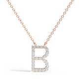 PENELOPE | Diamond Letter Pendant in 9ct Rose Gold (A-Z)