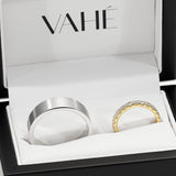 ROME | Flat Profile & DESTINY | Delicate "V" Split Diamond Ring