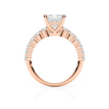 BROOKLYN | Claw Set Tapered Solitaire Princess Diamond Ring in Rose Gold