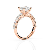 BROOKLYN | Claw Set Tapered Solitaire Princess Diamond Ring in Rose Gold