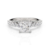BROOKLYN | Claw Set Tapered Solitaire Princess Diamond Ring in Platinum