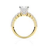 BROOKLYN | Claw Set Tapered Solitaire Princess Diamond Ring in Yellow & White Gold