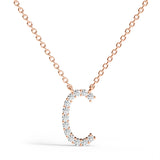 PENELOPE | Diamond Letter Pendant in 9ct Rose Gold (A-Z)