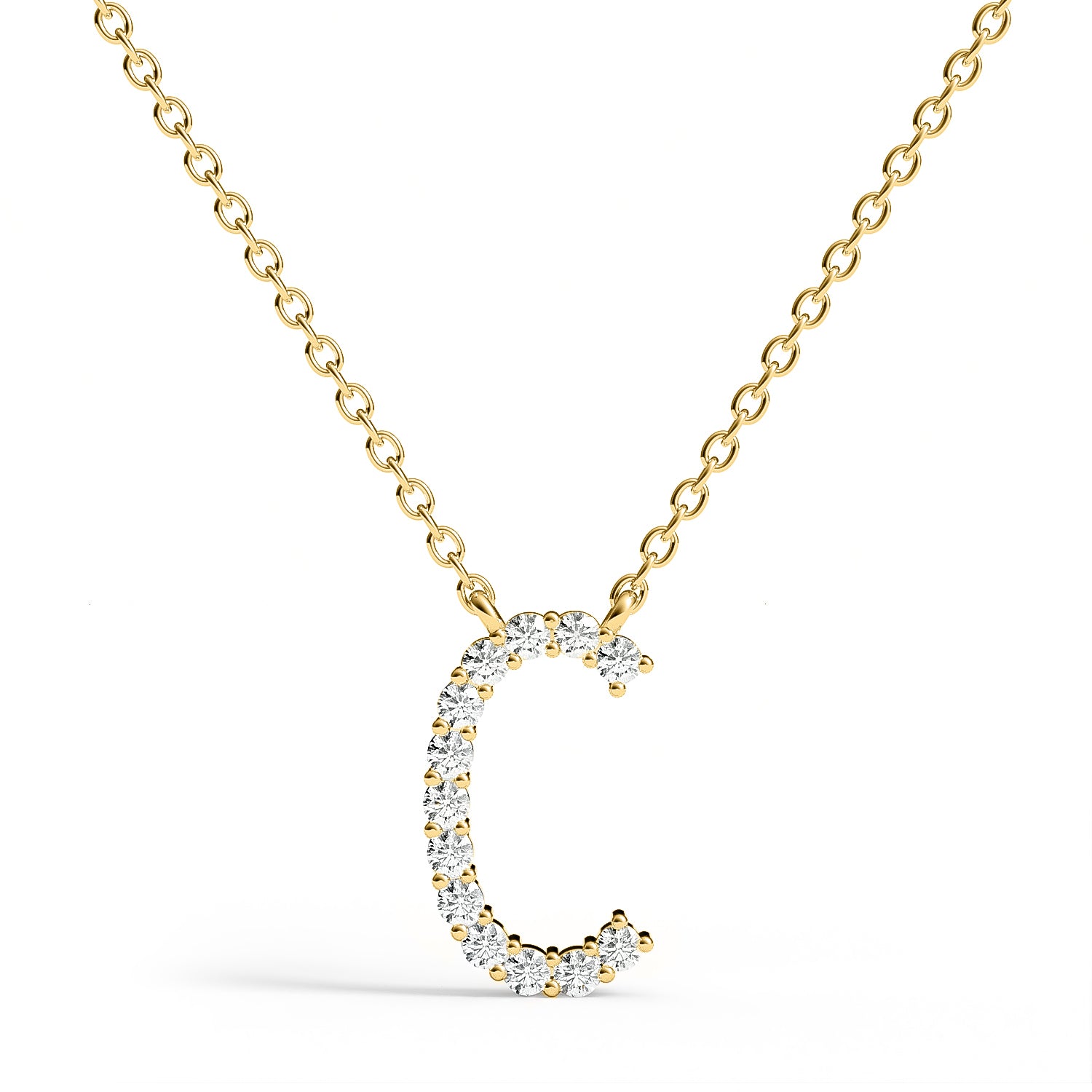 PENELOPE | Diamond Letter Pendant in 9ct Yellow Gold (A-Z)