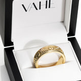 CUSTOM | Cross and Leaf Pattern Ring in 9ct Yellow Gold