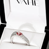 CUSTOM | Pink Diamond Micro Pavé Ring in 18ct White Gold