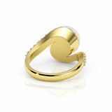 CUSTOM | South Sea Pearl and White Diamond Ring in 18ct Yellow Gold