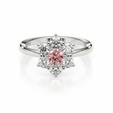 CUSTOM | Vivid Pink and White Diamond Ring in 18ct White Gold
