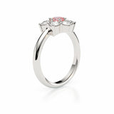 CUSTOM | Vivid Pink and White Diamond Ring in 18ct White Gold