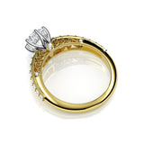CUSTOM | White Diamond Delicate Filigree Ring in 18ct Yellow & White Gold