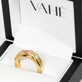 CUSTOM | Full Dome Ring with Pink Lab-Grown Diamond in 18ct Yellow Gold