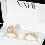 CUSTOM | Marquise Diamond Engagement Ring and Matching Wedding Band in 9ct Yellow Gold
