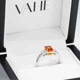 Citrine & White Diamond Ring in 18ct Yellow & White Gold