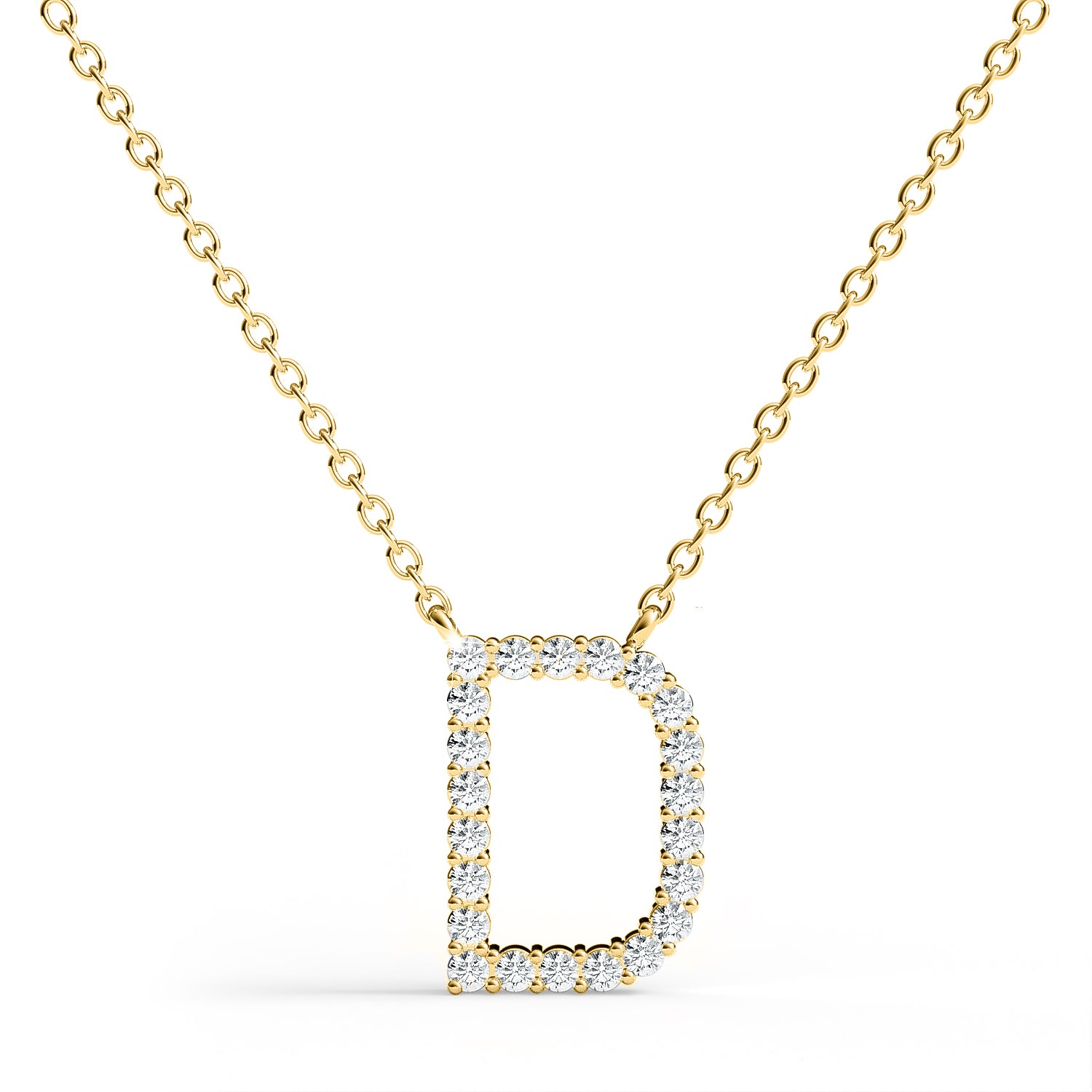 PENELOPE | Diamond Letter Pendant in 9ct Yellow Gold (A-Z)