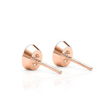DAKOTA | Oval Shape Diamond Bezel Studs in Rose Gold (0.60ct tw.)