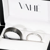 AIDEN | Flat Bevelled Edge Ring & LILY | Classic Quarter Domed Ring