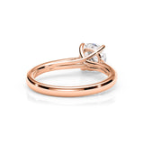 DIANA | Cathedral Solitaire Round Brilliant Diamond Ring in Rose Gold