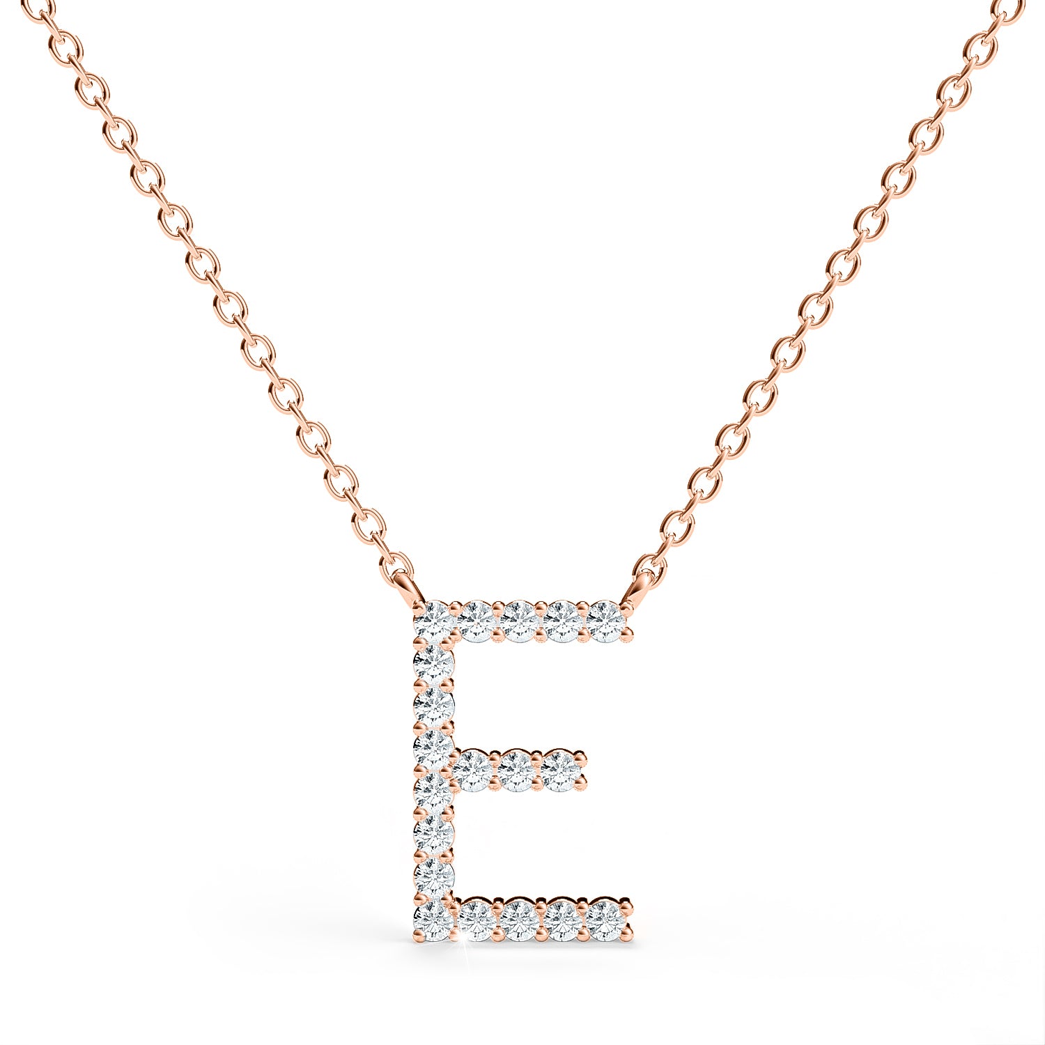 PENELOPE | Diamond Letter Pendant in 9ct Rose Gold (A-Z)