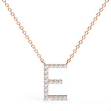 PENELOPE | Diamond Letter Pendant in 9ct Rose Gold (A-Z)