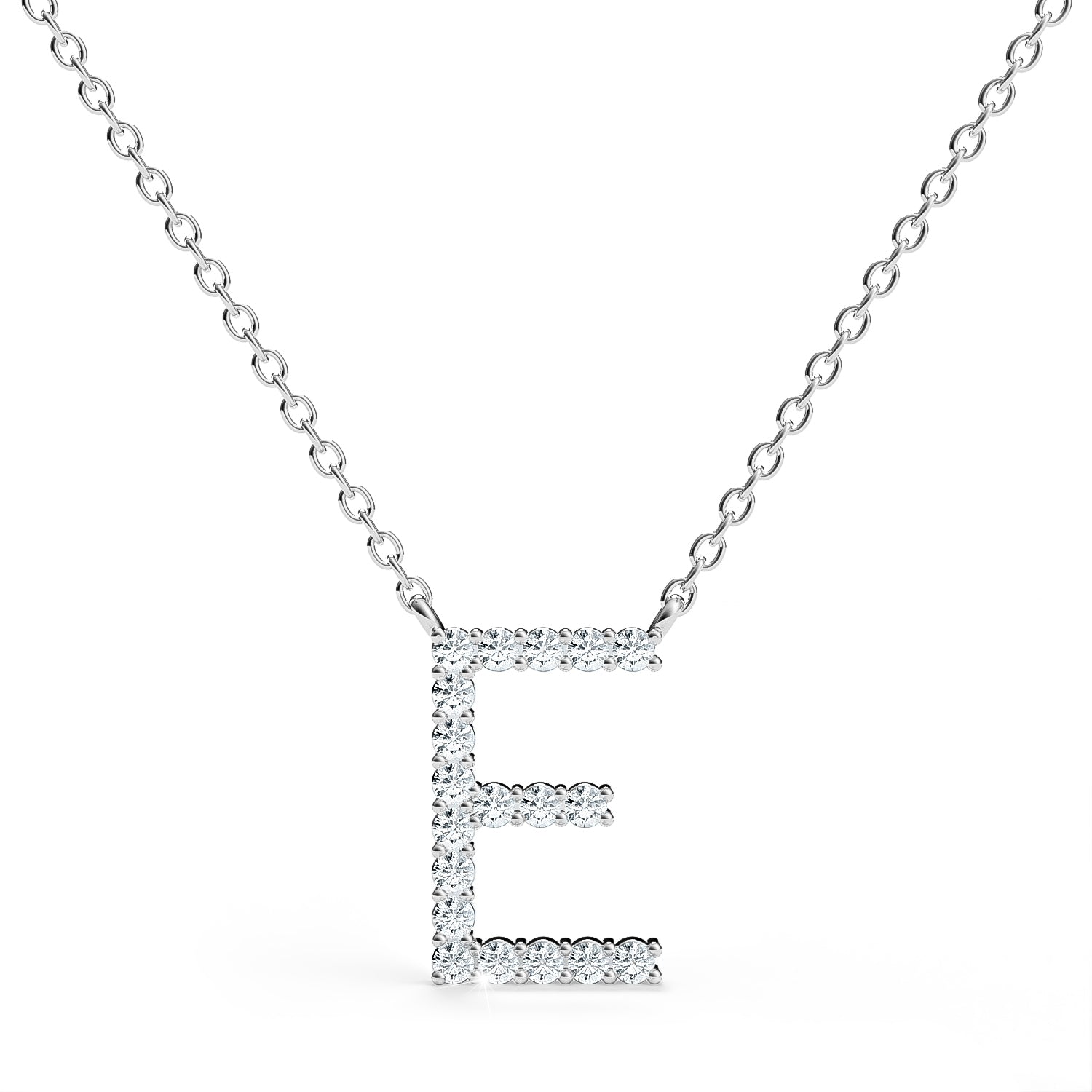 PENELOPE | Diamond Letter Pendant in 9ct White Gold (A-Z)