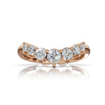 EDEN | Graduated Round Diamond Curved Ring in Rose Gold (0.80ct tw.)