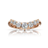 EDEN | Graduated Round Diamond Curved Ring in Rose Gold (0.80ct tw.)