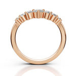 EDEN | Graduated Round Diamond Curved Ring in Rose Gold (0.80ct tw.) – profile view