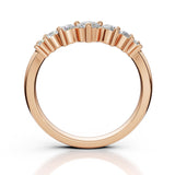 EDEN | Graduated Round Diamond Curved Ring in Rose Gold (0.80ct tw.) – profile view