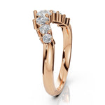 EDEN | Graduated Round Diamond Curved Ring in Rose Gold (0.80ct tw.) – side view
