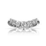 EDEN | Graduated Round Diamond Curved Ring in White Gold (0.80ct tw.)