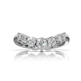 EDEN | Graduated Round Diamond Curved Ring in White Gold (0.80ct tw.)