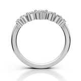 EDEN | Graduated Round Diamond Curved Ring in White Gold (0.80ct tw.) – profile view