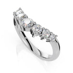 EDEN | Graduated Round Diamond Curved Ring in White Gold (0.80ct tw.) – top down view