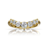 EDEN | Graduated Round Diamond Curved Ring in Yellow Gold (0.80ct tw.)