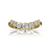 EDEN | Graduated Round Diamond Curved Ring in Yellow Gold (0.80ct tw.)