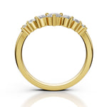 EDEN | Graduated Round Diamond Curved Ring in Yellow Gold (0.80ct tw.) – profile view