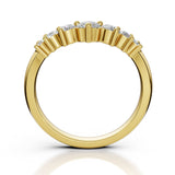 EDEN | Graduated Round Diamond Curved Ring in Yellow Gold (0.80ct tw.) – profile view
