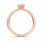 ELARA Six-Claw Round Brilliant Diamond Ring in Rose Gold, front view, alternate shot 2