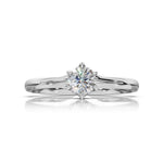 ELARA Six-Claw Round Brilliant Diamond Ring in White Gold, front view