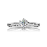 ELARA | Six-Claw Round Brilliant Diamond Ring in White Gold