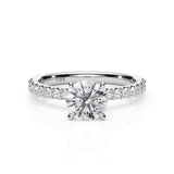 ELEANOR | Hidden Halo Round Brilliant Diamond Ring in Platinum