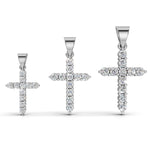 ELENA round brilliant diamond cross pendants in white gold, all three sizes together: 0.20ct, 0.40ct and 0.60ct total weight