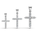 ELENA round brilliant diamond cross pendants in white gold, all three sizes together: 0.20ct, 0.40ct and 0.60ct total weight