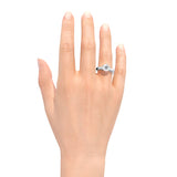 EMMA | Round Brilliant & Tapered Baguette Diamond Ring in White Gold