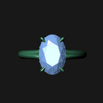CUSTOM | Oval Lab-Grown Diamond Engagement Ring with Hidden Halo in 18ct White Gold – design render