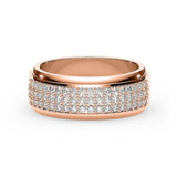 ETHAN | Triple Row Micro-Pavé Ring in Rose Gold (0.80ct tw.)