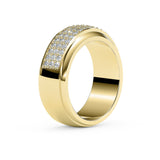 ETHAN | Triple Row Micro-Pavé Ring in Yellow Gold (0.80ct tw.)